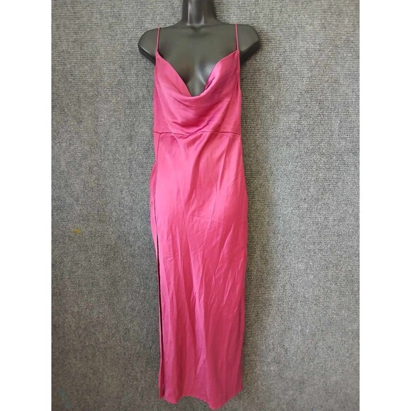 LIONESS Slip Dress Walk the Line Berry Magenta Pink Cowl Neck Size M Fairy Sexy - Picture 1 of 7